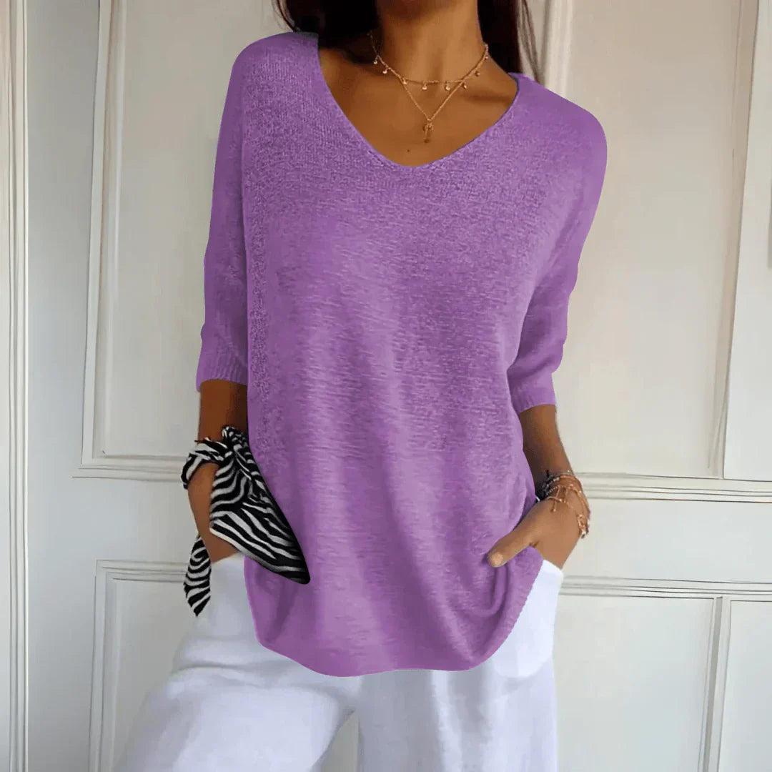 Summer Jumper - Long Sleeve - Loose Fit - Lightweight Jumper - Women's Clothing-Fashion Nora