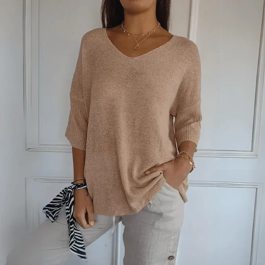 Summer Jumper - Long Sleeve - Loose Fit - Lightweight Jumper - Women's Clothing-Fashion Nora