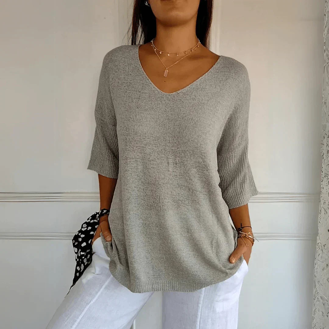 Summer Jumper - Long Sleeve - Loose Fit - Lightweight Jumper - Women's Clothing-Fashion Nora