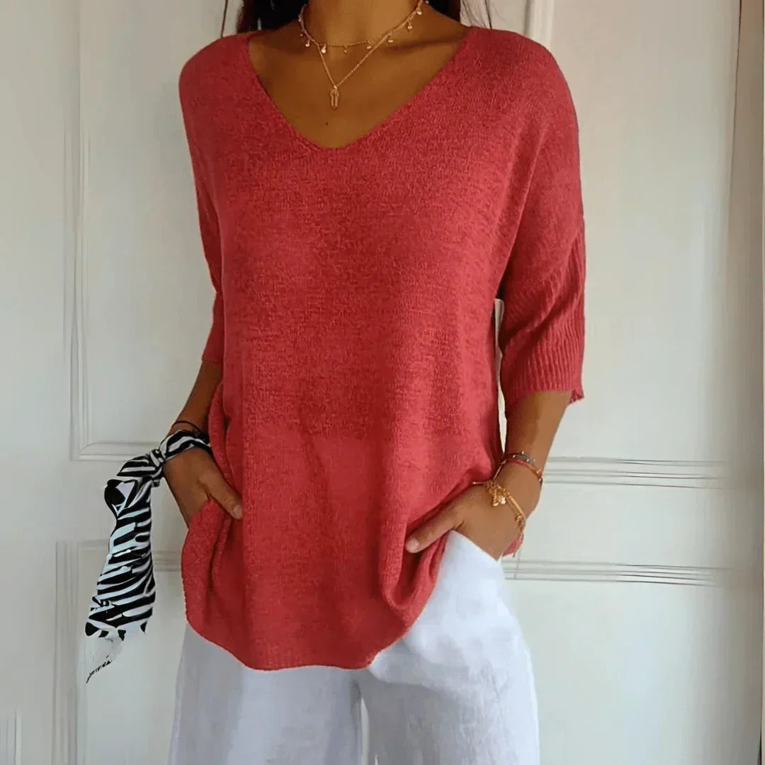 Summer Jumper - Long Sleeve - Loose Fit - Lightweight Jumper - Women's Clothing-Fashion Nora