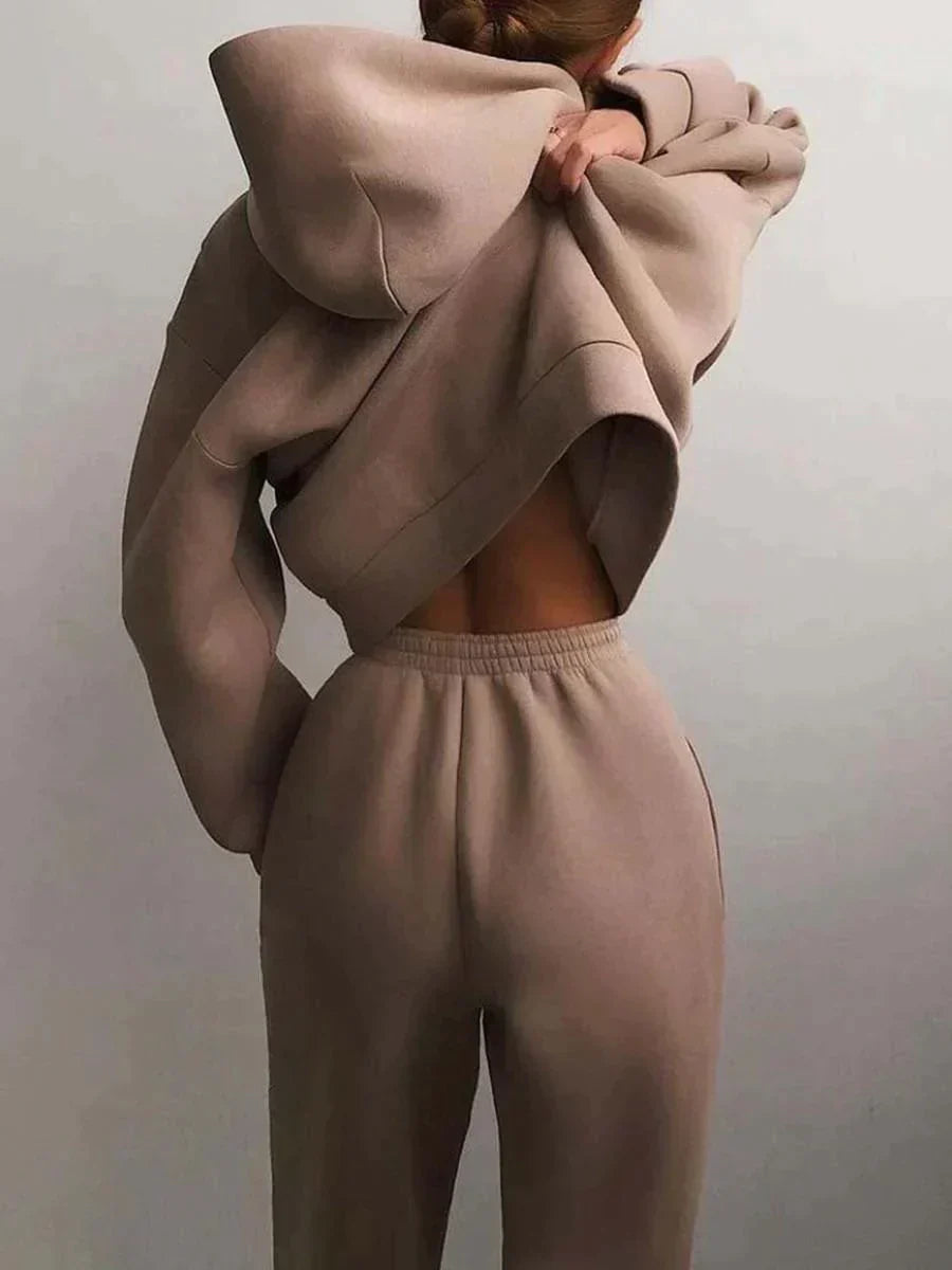 Sweatsuit - Women's Pullover Hoodie Sweatpants Jogging Suit-Fashion Nora