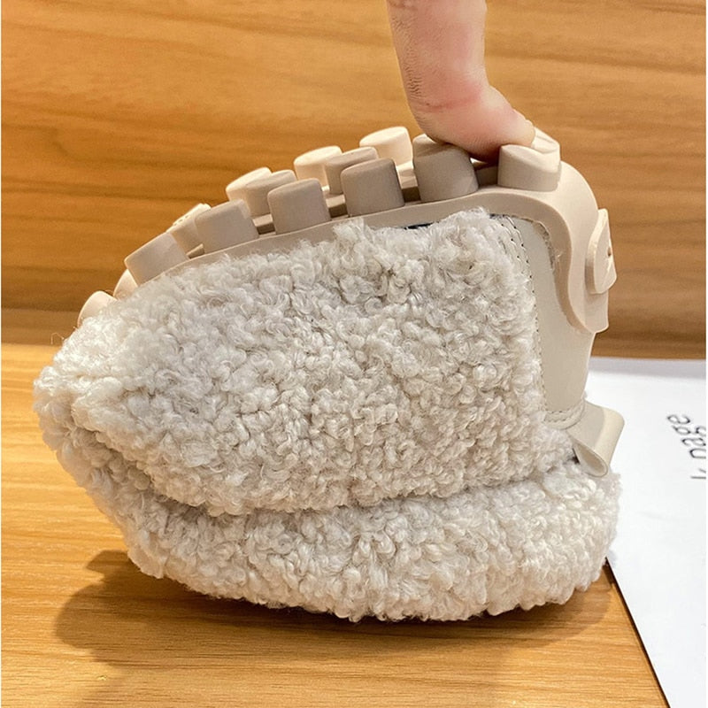 Teddy Loafers - Women's Soft Furry Slip-On Loafers-Fashion Nora