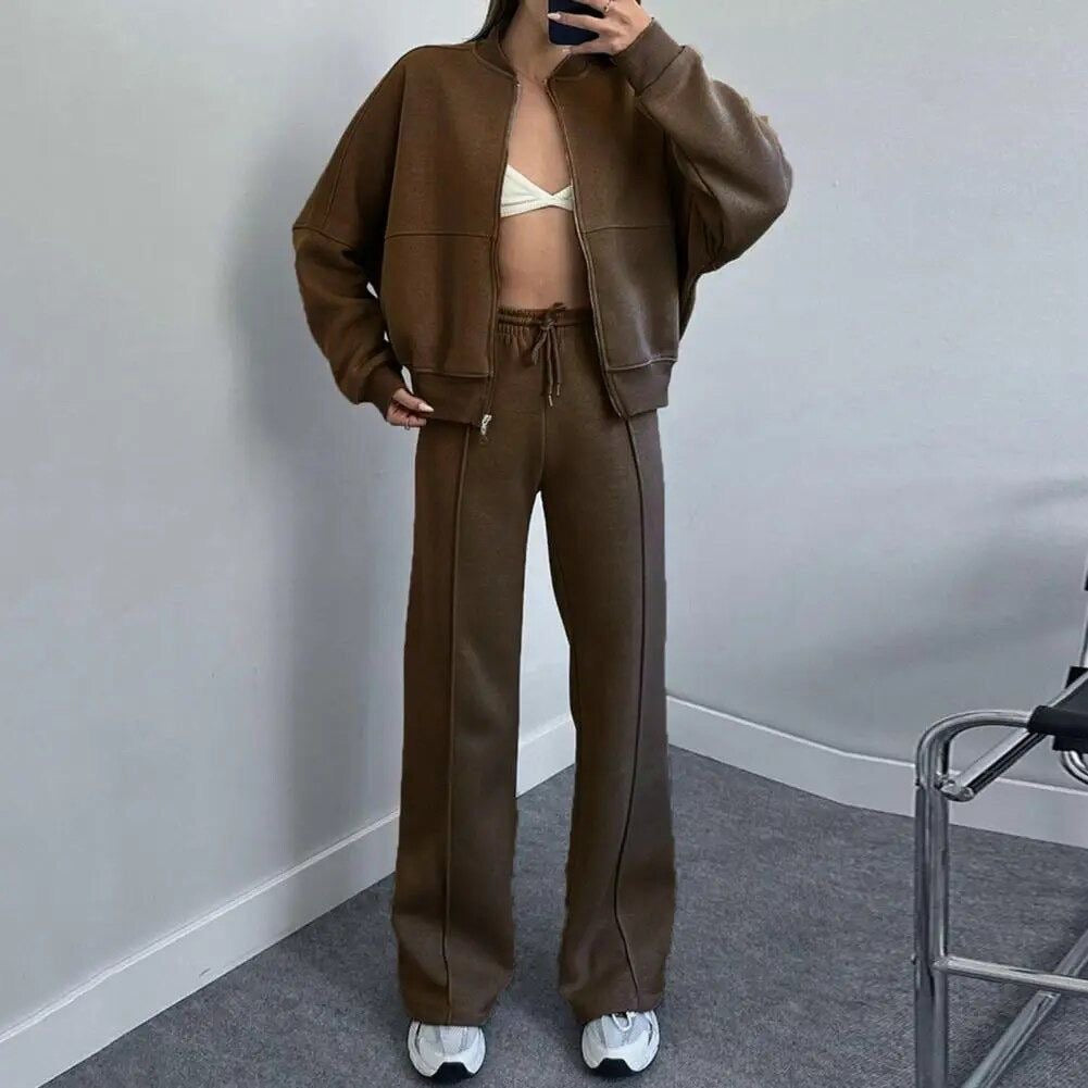 Tracksuit | Zip-Up | Wide Leg | Sweats Suit | Co-Ord Set Women-Fashion Nora