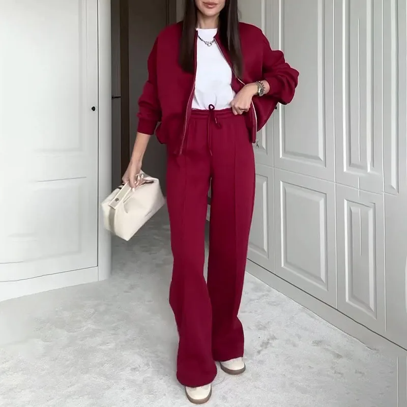 Tracksuit | Zip-Up | Wide Leg | Sweats Suit | Co-Ord Set Women-Fashion Nora
