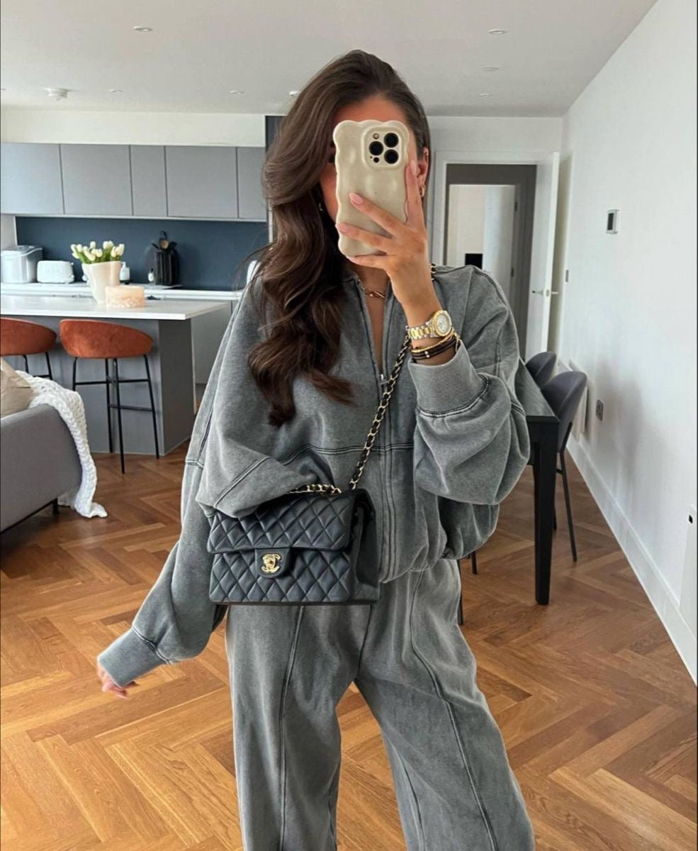 Tracksuit | Zip-Up | Wide Leg | Sweats Suit | Co-Ord Set Women-Fashion Nora
