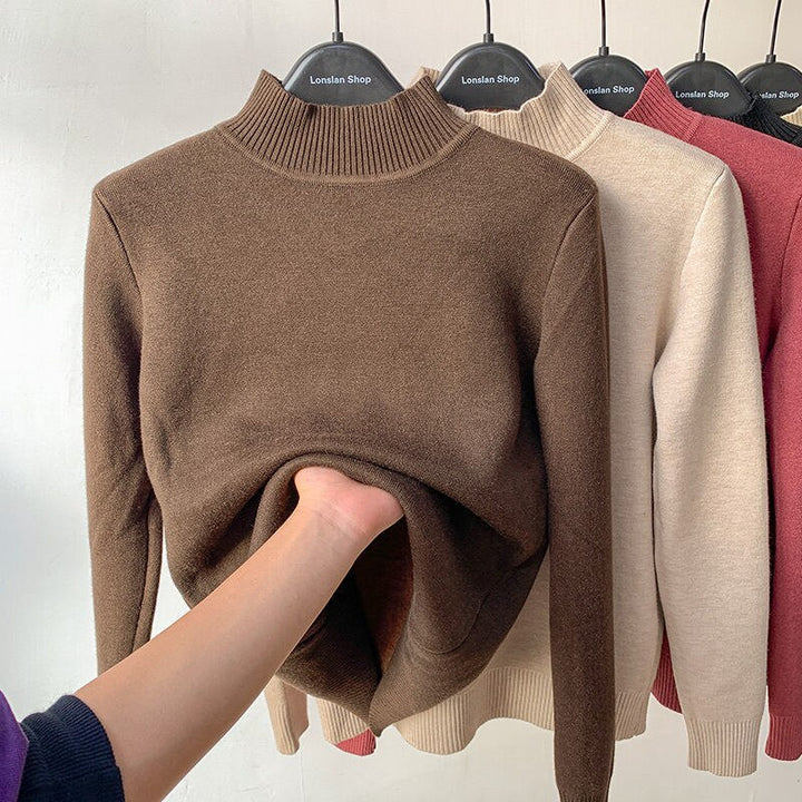 Turtleneck | Fleece Lined | Long Sleeve | Sweater | Women's Winter Clothes-Fashion Nora