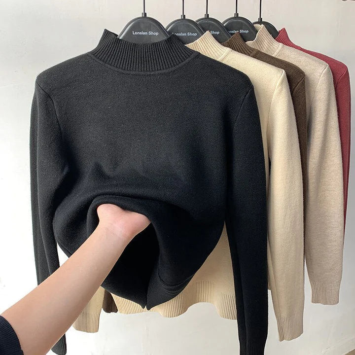 Turtleneck | Fleece Lined | Long Sleeve | Sweater | Women's Winter Clothes-Fashion Nora