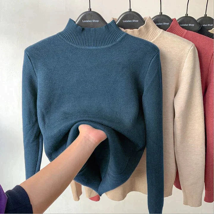 Turtleneck | Fleece Lined | Long Sleeve | Sweater | Women's Winter Clothes-Fashion Nora