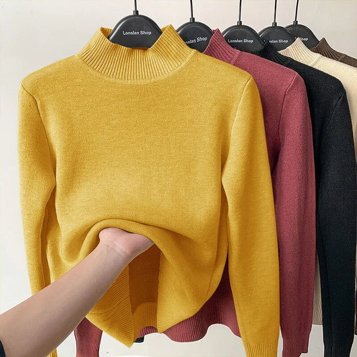 Turtleneck | Fleece Lined | Long Sleeve | Sweater | Women's Winter Clothes-Fashion Nora