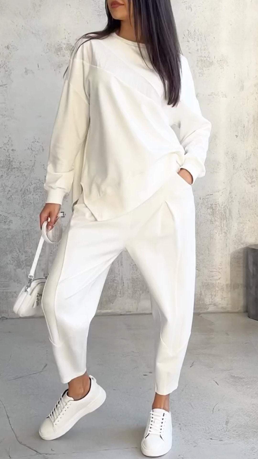 Two-Piece Set - Loose Fit - Long Sleeve - Co-Ord Set - Women's Clothing-Fashion Nora