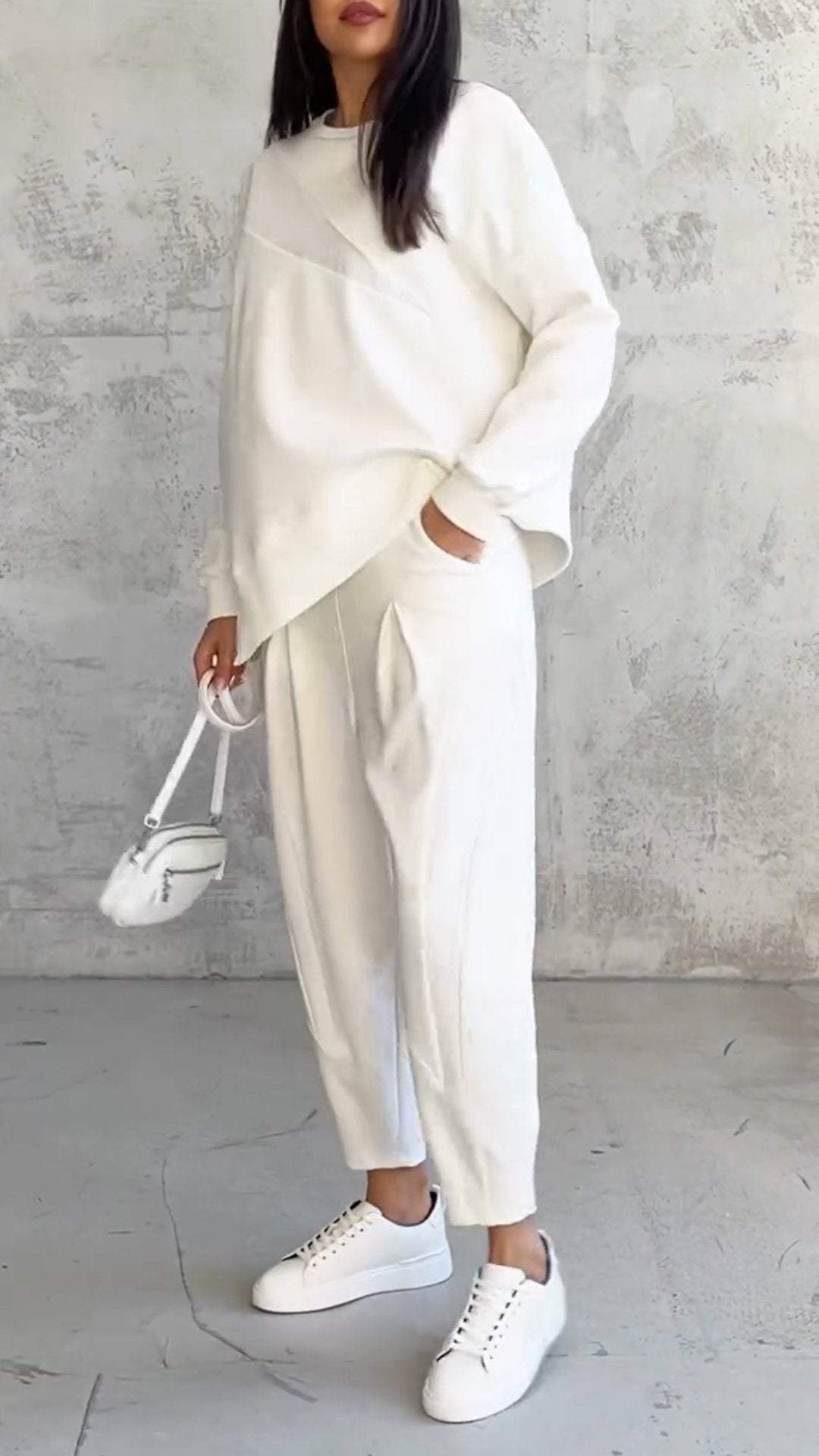 Two-Piece Set - Loose Fit - Long Sleeve - Co-Ord Set - Women's Clothing-Fashion Nora