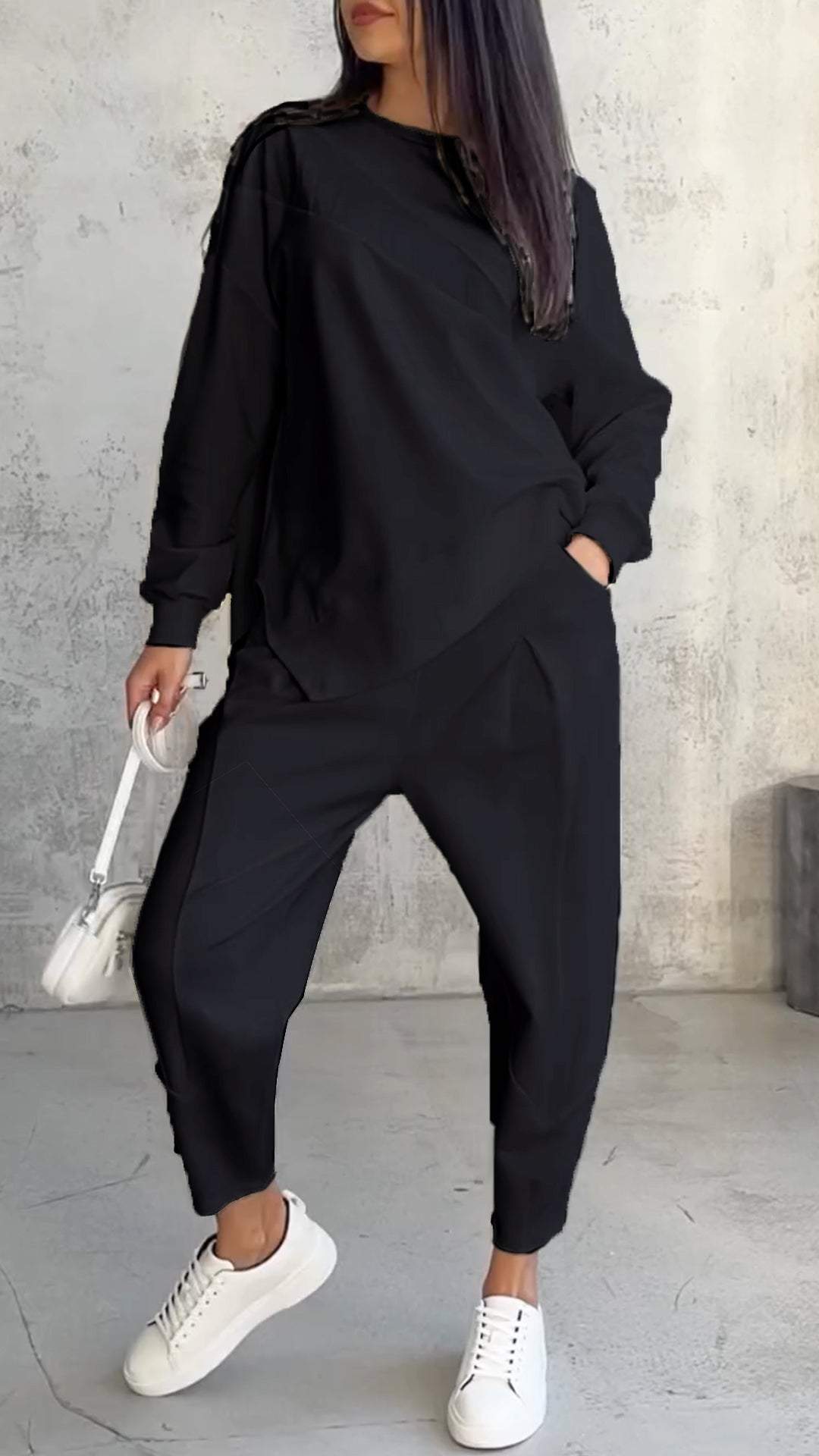 Two-Piece Set - Loose Fit - Long Sleeve - Co-Ord Set - Women's Clothing-Fashion Nora