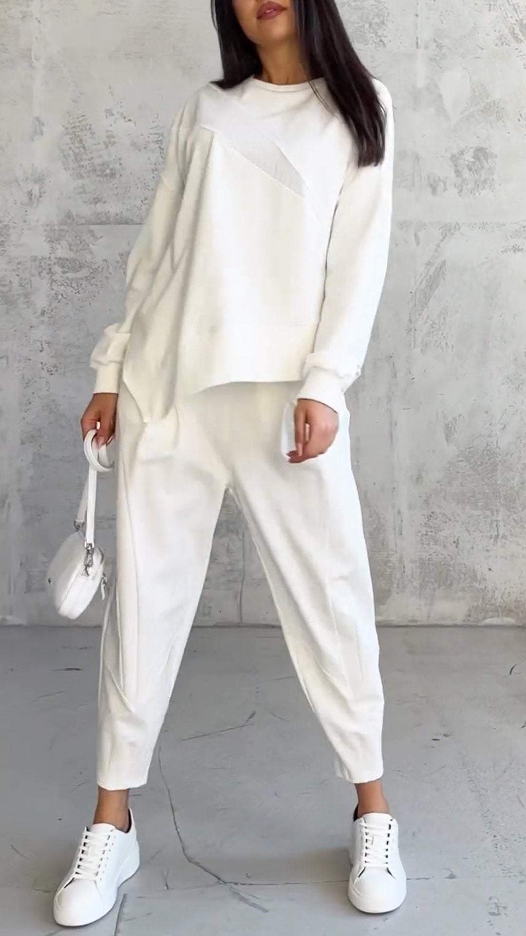 Two-Piece Set - Loose Fit - Long Sleeve - Co-Ord Set - Women's Clothing-Fashion Nora