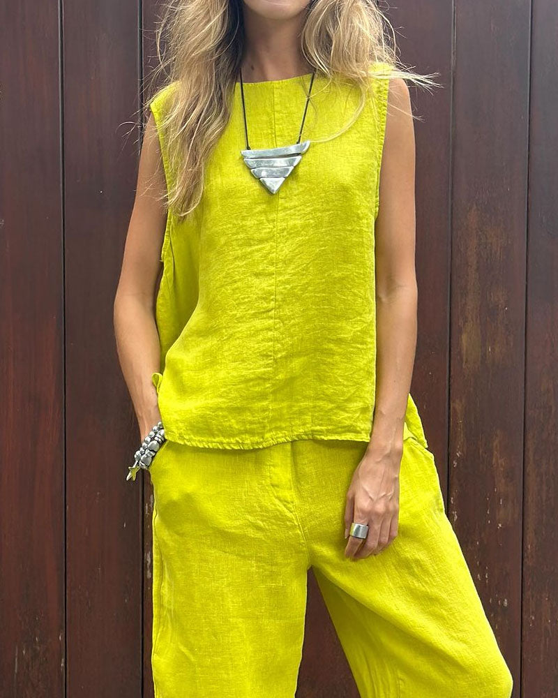 Two-Piece Set - Loose Fit - Sleeveless - Summer Clothes - Co-Ord Sets Women-Fashion Nora
