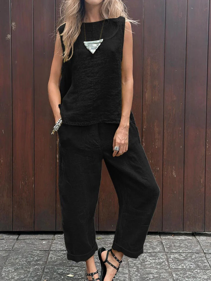 Two-Piece Set - Loose Fit - Sleeveless - Summer Clothes - Co-Ord Sets Women-Fashion Nora