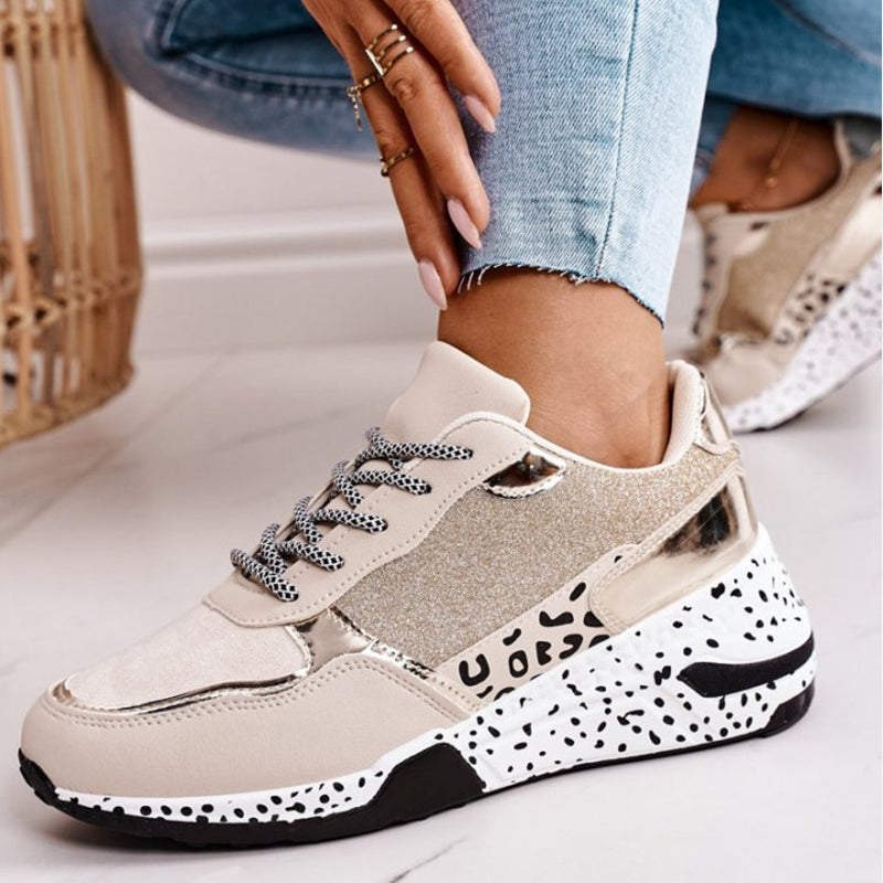 Wedge Sneakers - Women's Lace-Up Rubber Sole Orthopedic Walking Shoes-Fashion Nora