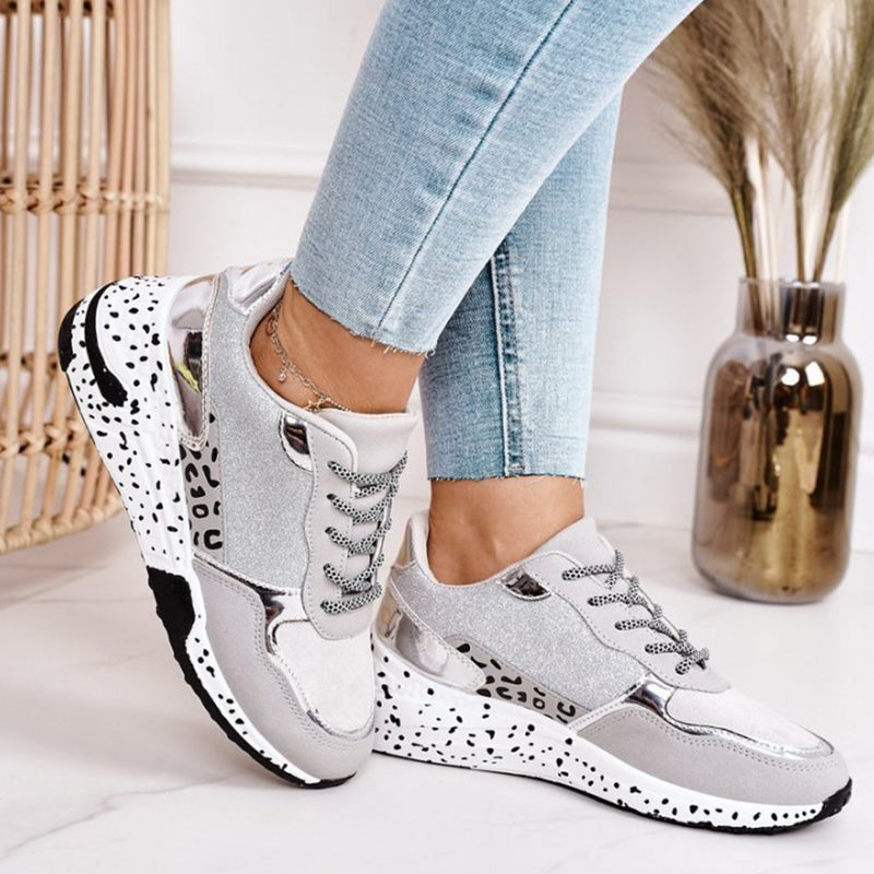 Wedge Sneakers - Women's Lace-Up Rubber Sole Orthopedic Walking Shoes-Fashion Nora
