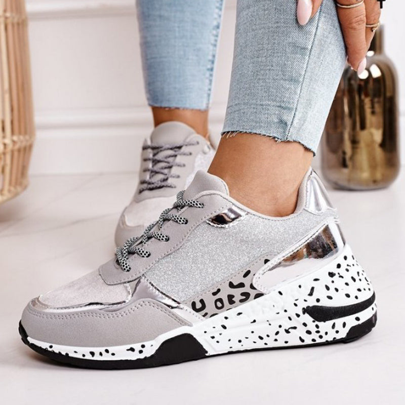 Wedge Sneakers - Women's Lace-Up Rubber Sole Orthopedic Walking Shoes-Fashion Nora