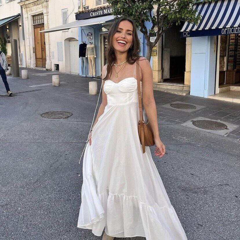 White Dress | Maxi | Sleeveless | Corset Dress | Summer Dress-Fashion Nora