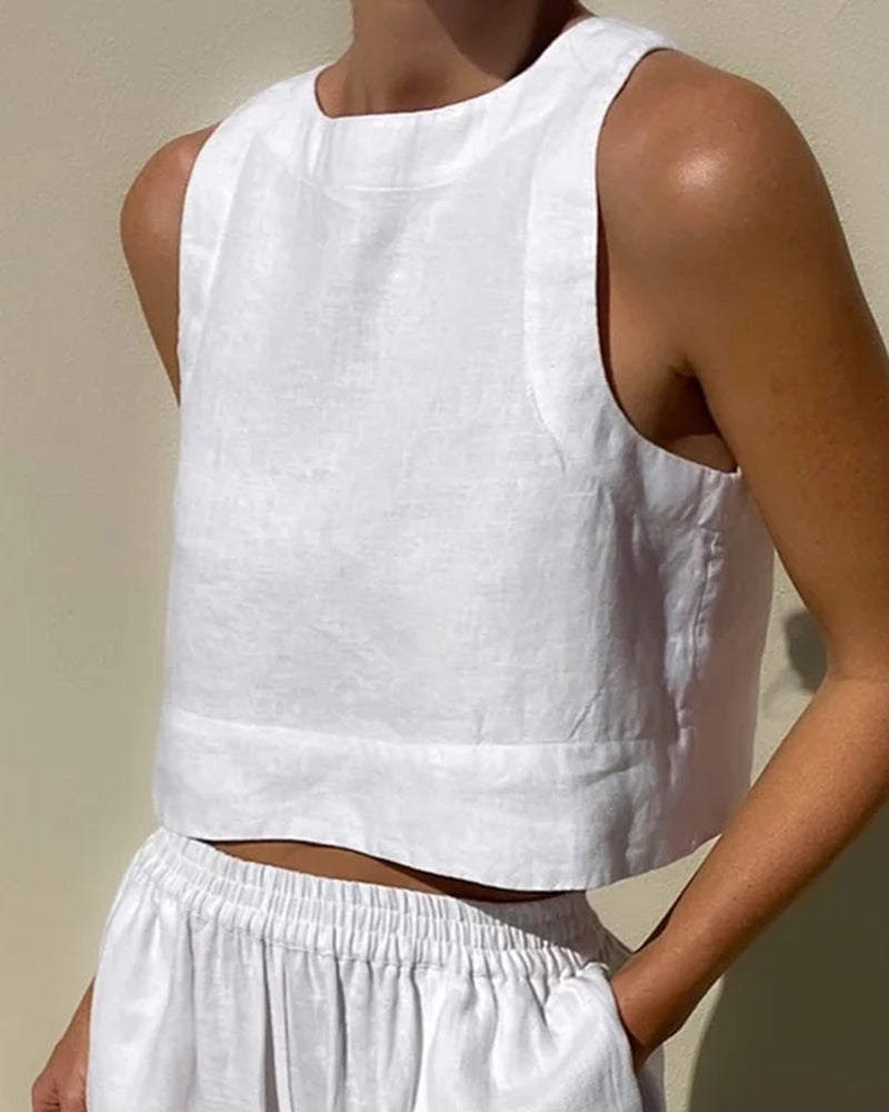 Wide Leg Pants and Top - Women's Casual Loose Fit Co-Ord Set for Summer-Fashion Nora
