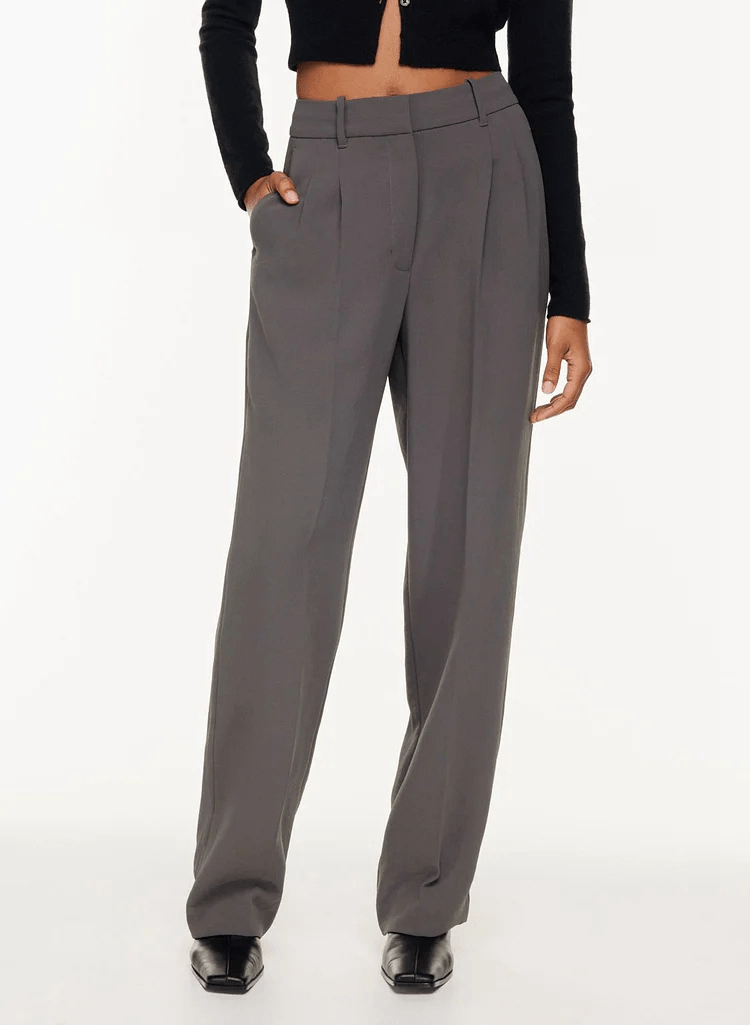 Wide Leg Trousers - Women's High Waisted Petite Wide Leg Dress Pants-Fashion Nora
