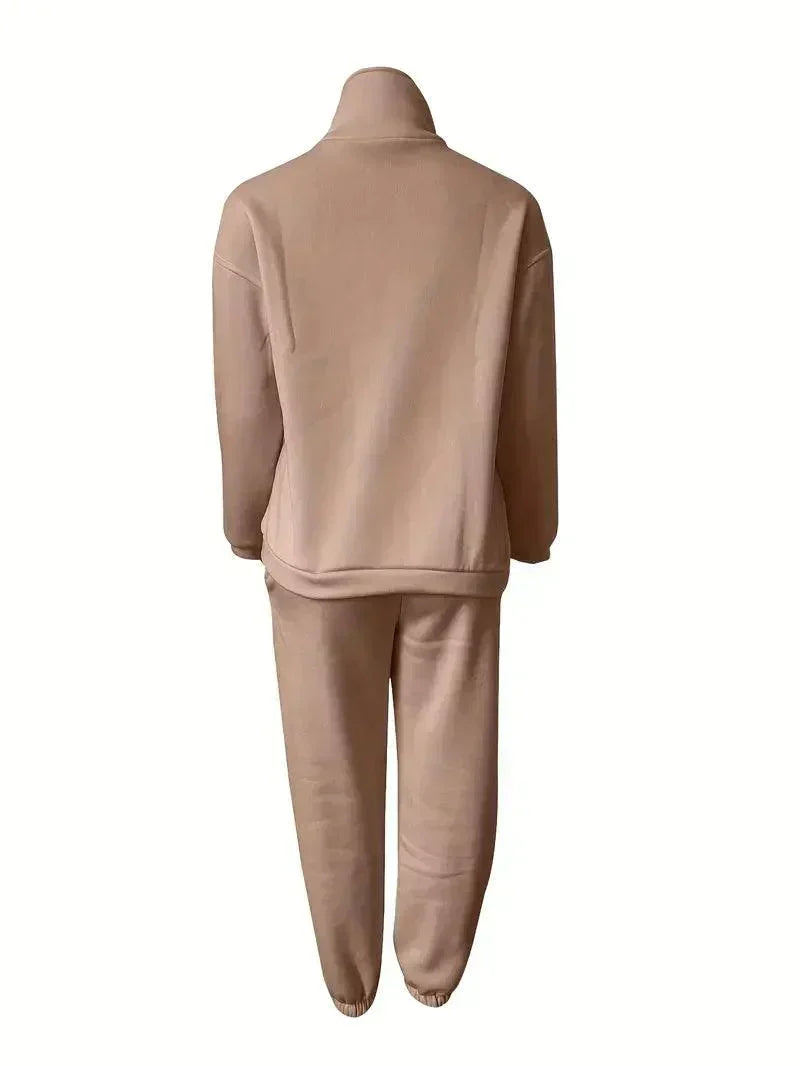 Women's Jogger Set | Half Zip | Elastic Waist | Sweats Set | Tracksuits Women-Fashion Nora