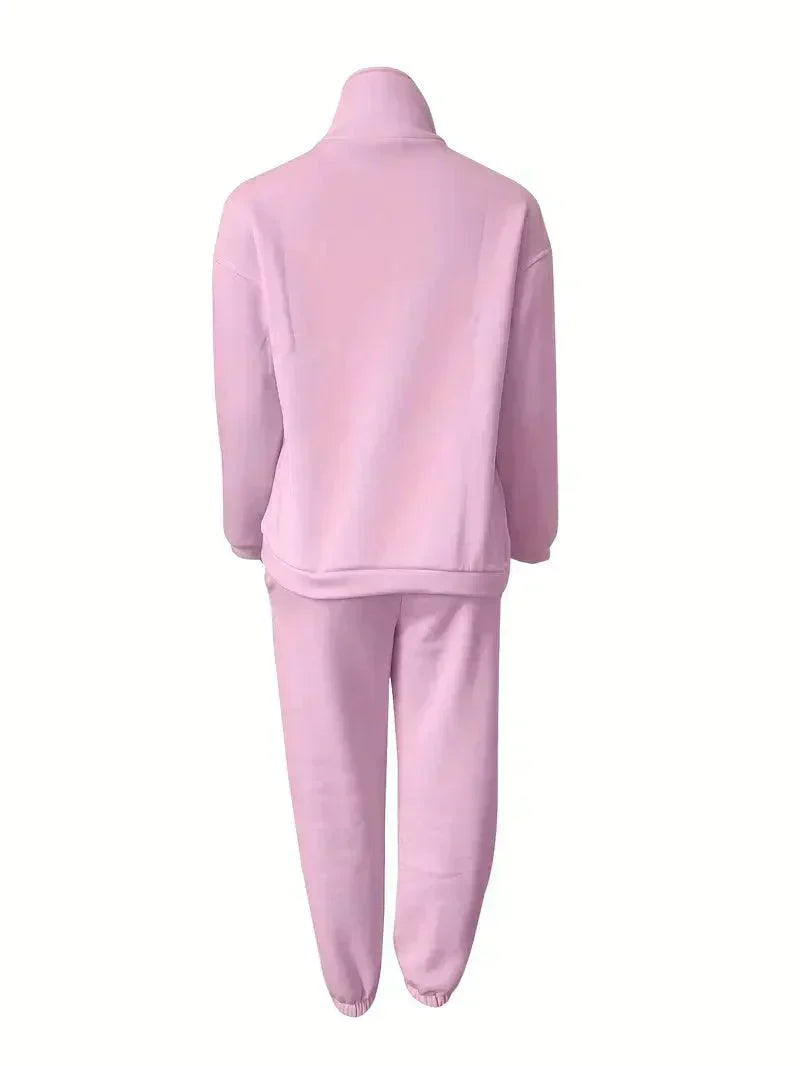 Women's Jogger Set | Half Zip | Elastic Waist | Sweats Set | Tracksuits Women-Fashion Nora