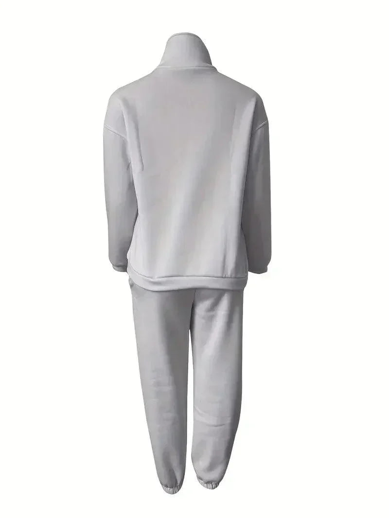 Women's Jogger Set | Half Zip | Elastic Waist | Sweats Set | Tracksuits Women-Fashion Nora
