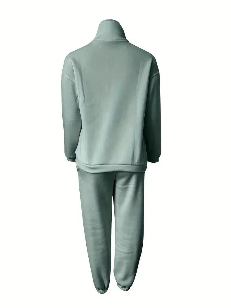Women's Jogger Set | Half Zip | Elastic Waist | Sweats Set | Tracksuits Women-Fashion Nora