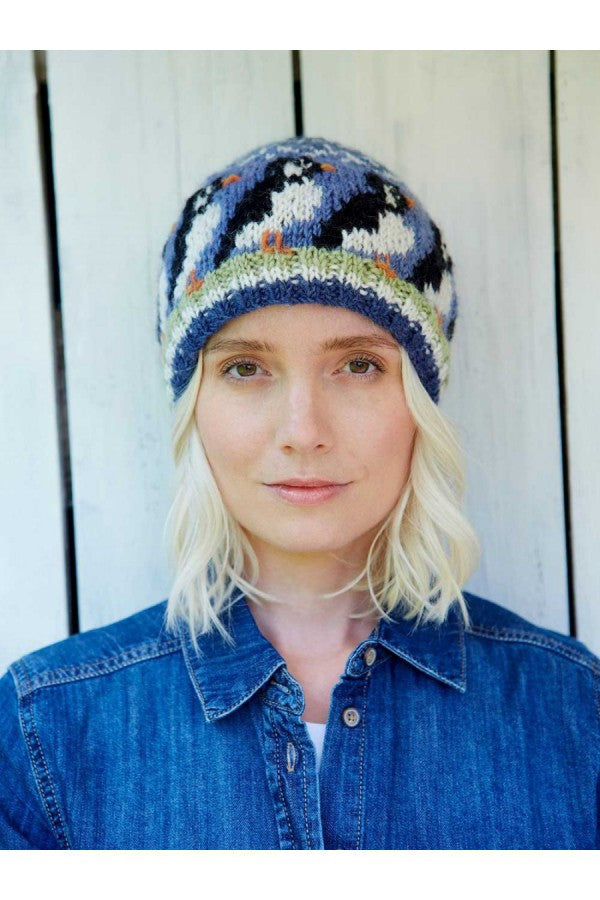 Women's Knitted Puffin Bobble Beanie Hat-Fashion Nora