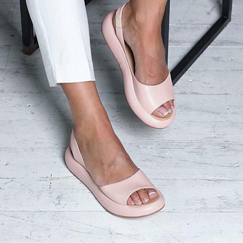 Women's Sandals - Open Toe - Thick Sole - Leather Sandals - Summer Sandals-Fashion Nora