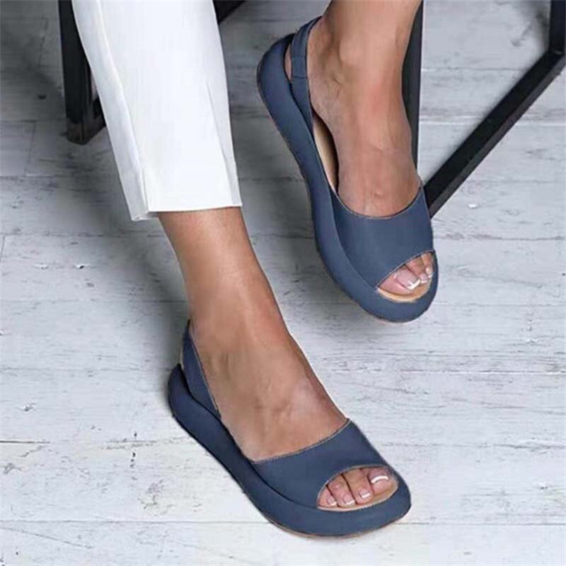 Women's Sandals - Open Toe - Thick Sole - Leather Sandals - Summer Sandals-Fashion Nora