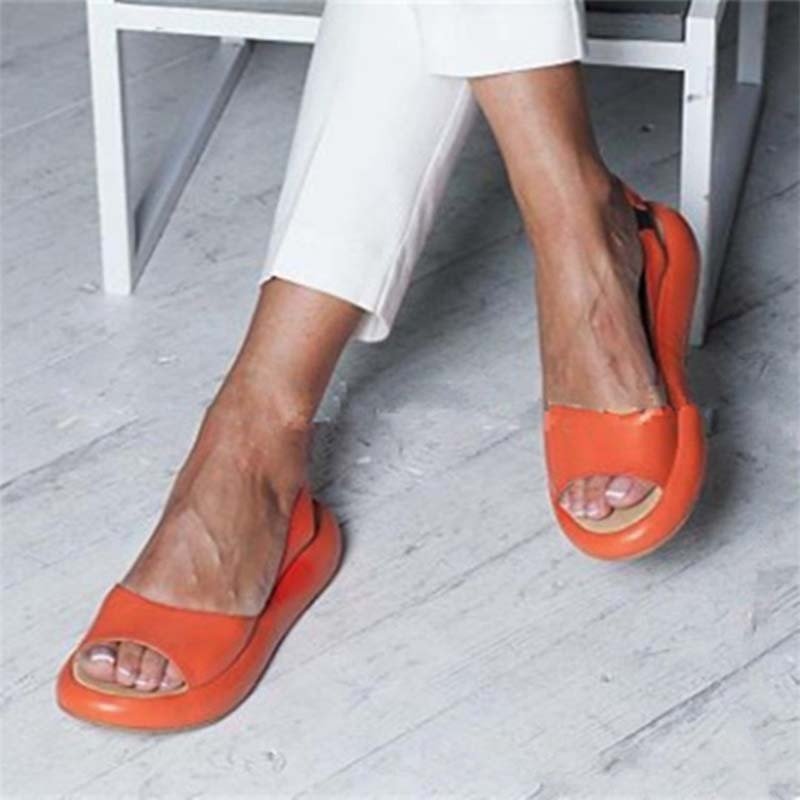 Women's Sandals - Open Toe - Thick Sole - Leather Sandals - Summer Sandals-Fashion Nora