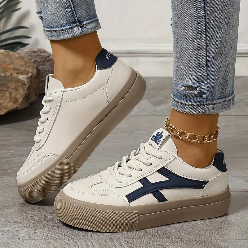 Women's Sneakers, Thick Sole, Lace Up, Low Top Sneakers, Skate Shoes-Fashion Nora