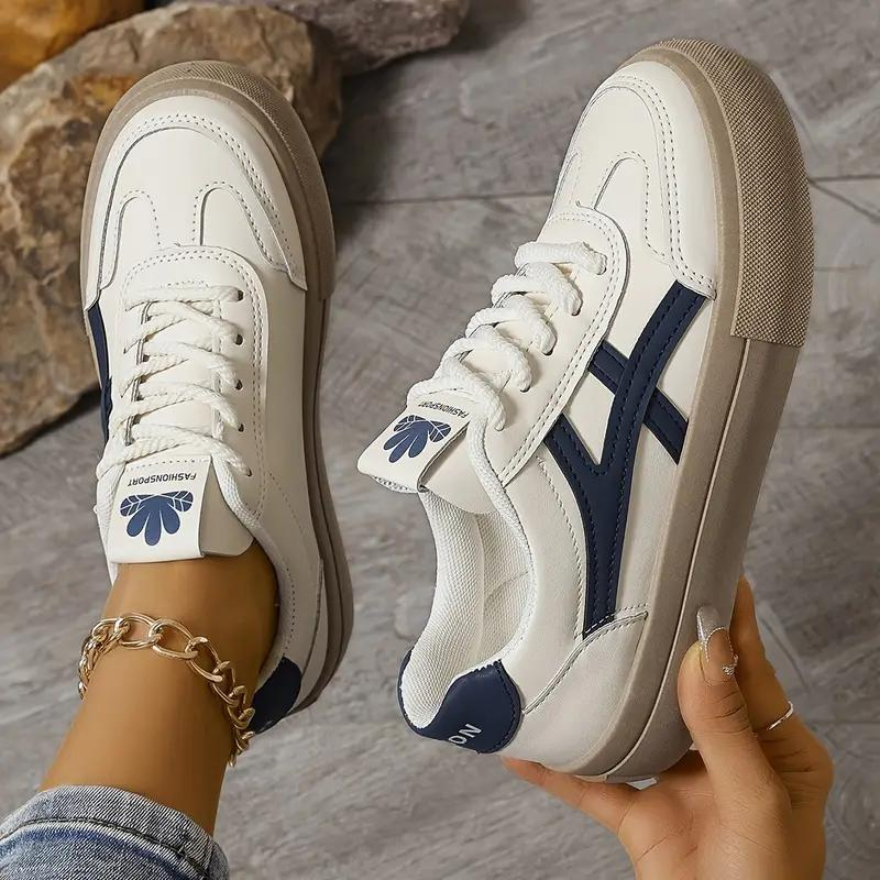 Women's Sneakers, Thick Sole, Lace Up, Low Top Sneakers, Skate Shoes-Fashion Nora