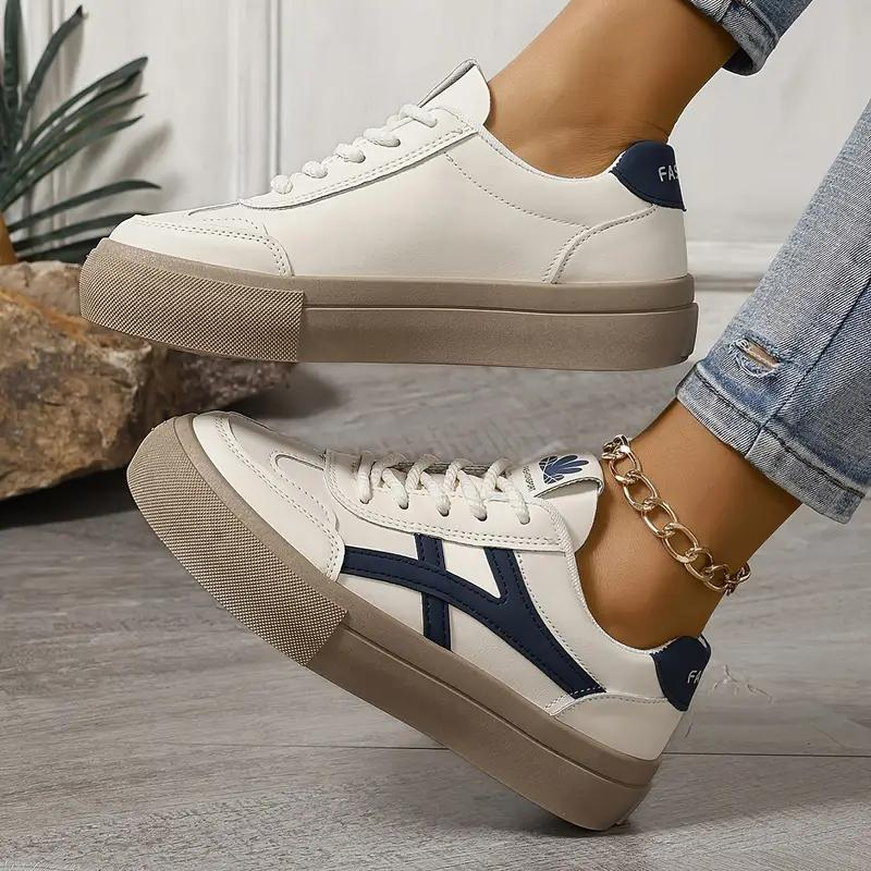 Women's Sneakers, Thick Sole, Lace Up, Low Top Sneakers, Skate Shoes-Fashion Nora
