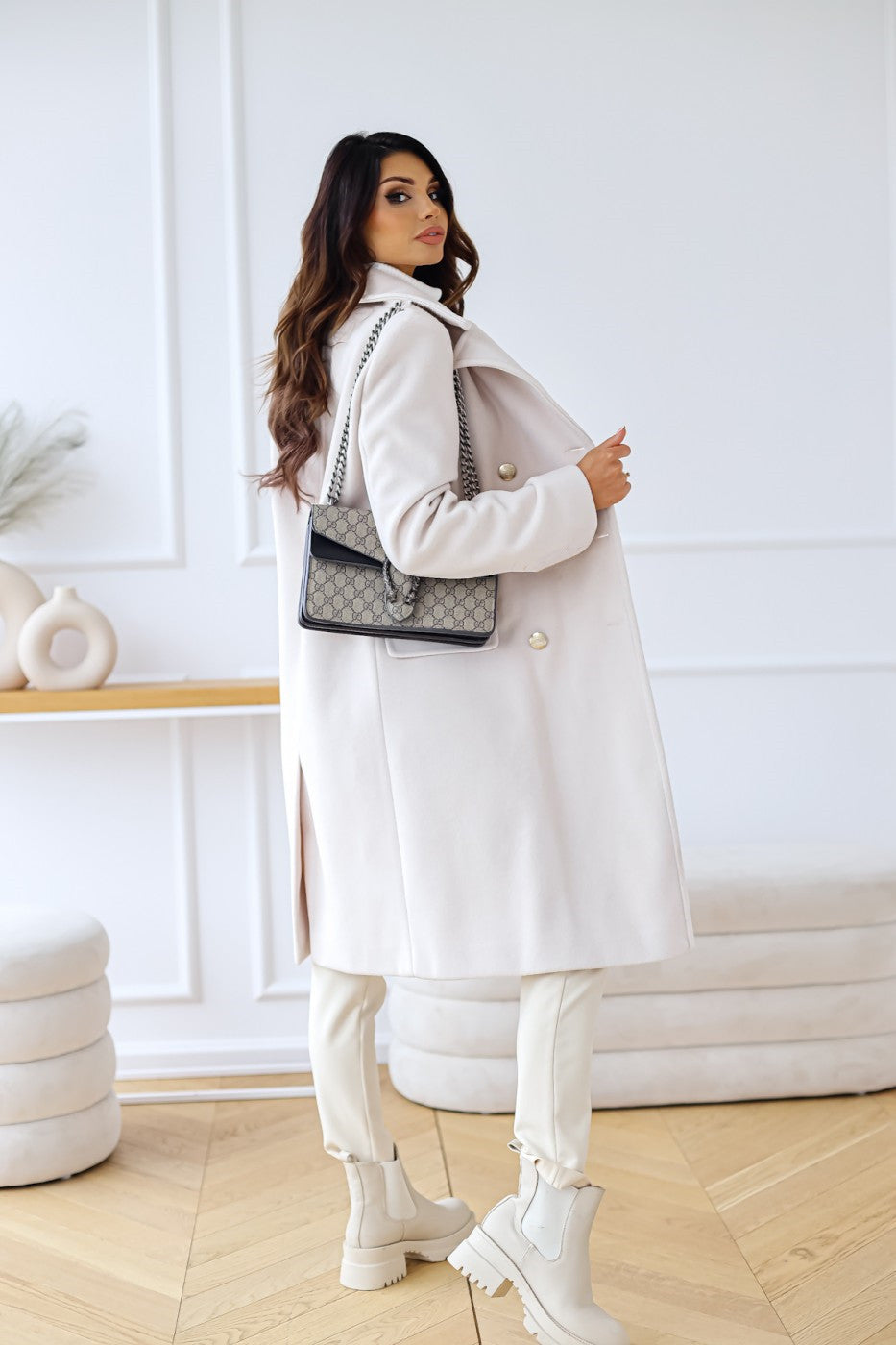 Wool Coat | Classic | Double Breasted | Long Woolen Coat | Winter Jackets Women -Fashion Nora