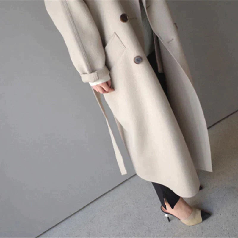 Wool Coat - Double Breasted - Belt - Long Wool Coat - Winter Jackets Women-Fashion Nora