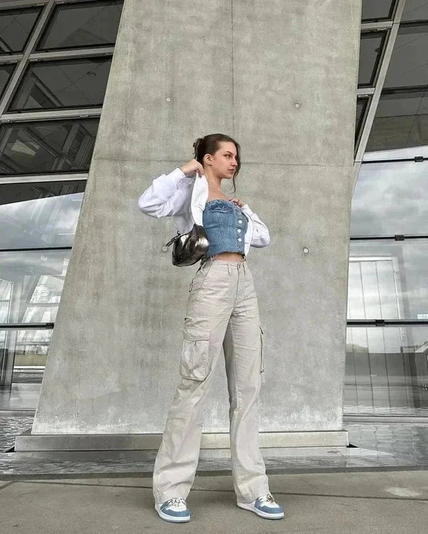 2025 Adjustable straight fit cargo pants-Fashion Nora