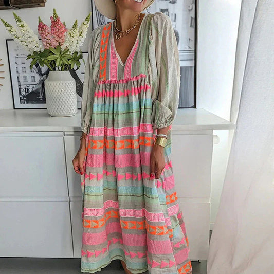 Alyana - Boho Maxi Dress for Beach and Summer Women's Clothing Collection-Fashion Nora