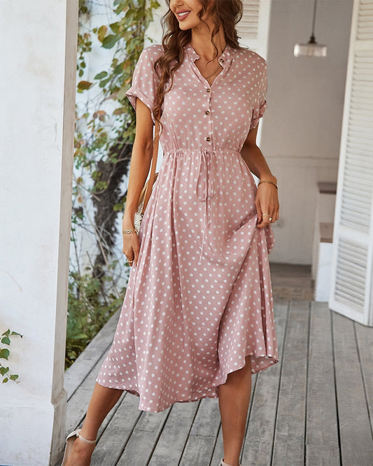 Amy - Dress with Polka Dots-Fashion Nora