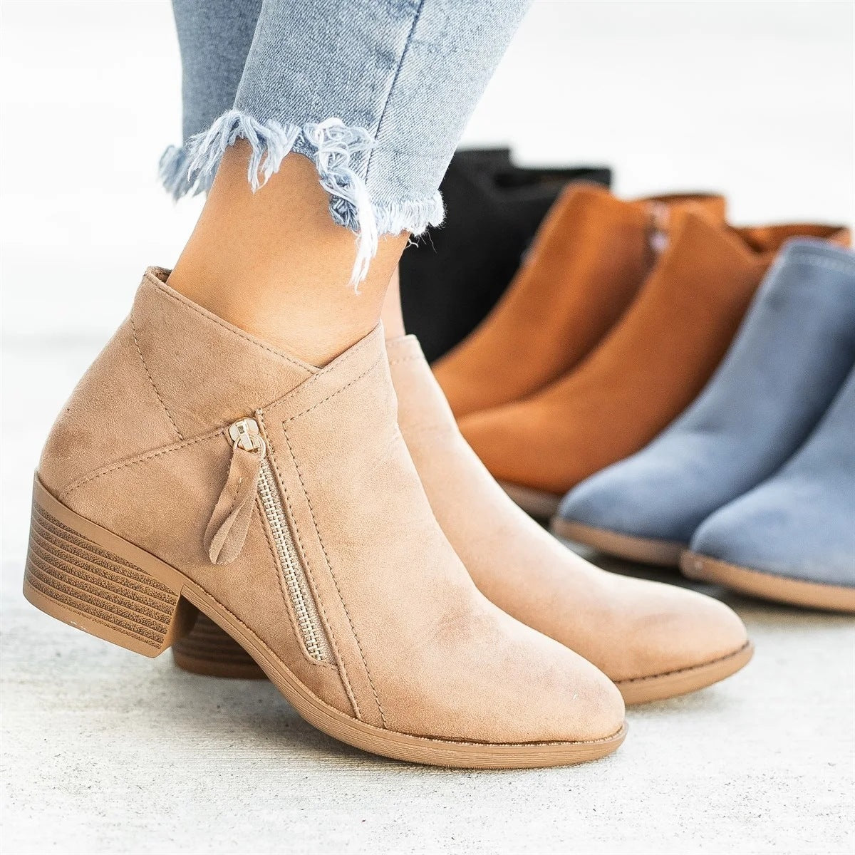 Ankle Boots Women s Low Heel Arch Support Orthopedic Boots Fashion Nora