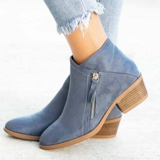 Ankle Boots - Women's Low Heel - Arch Support Orthopedic Boots-Fashion Nora