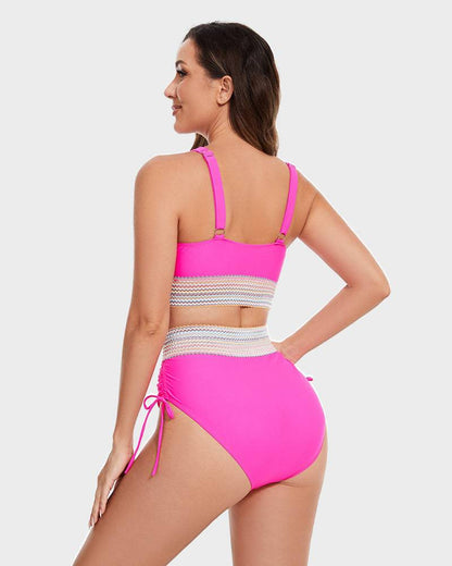 Bikini Set - Two-Piece - V-Neck - High Waist Bikini - Women's Swimwear-Fashion Nora