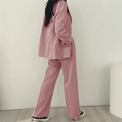 Blazer Set | Oversized | Wide Leg | Two-Piece Set | Women's Office Wear-Fashion Nora