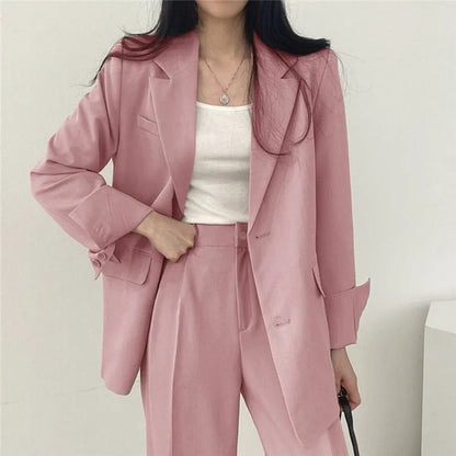 Blazer Set | Oversized | Wide Leg | Two-Piece Set | Women's Office Wear-Fashion Nora