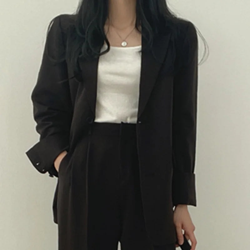 Blazer Set | Oversized | Wide Leg | Two-Piece Set | Women's Office Wear-Fashion Nora