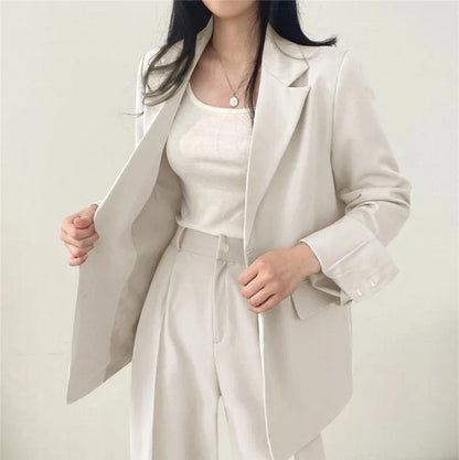 Blazer Set | Oversized | Wide Leg | Two-Piece Set | Women's Office Wear-Fashion Nora