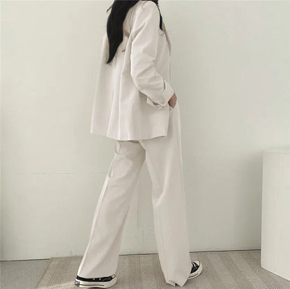 Blazer Set | Oversized | Wide Leg | Two-Piece Set | Women's Office Wear-Fashion Nora