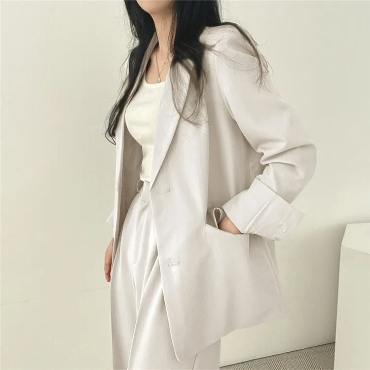 Blazer Set | Oversized | Wide Leg | Two-Piece Set | Women's Office Wear-Fashion Nora